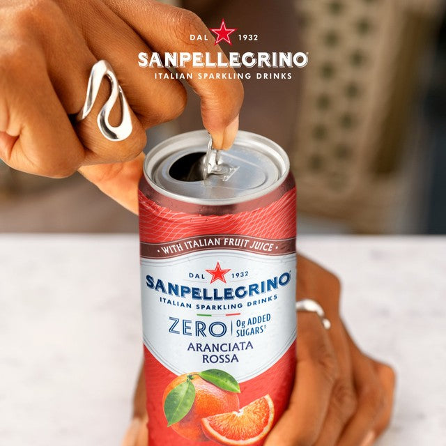 San Pellegrino Zero Blood Orange sparkling drink 6x330ml cans (British brand)