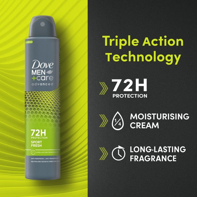 Dove Men+Care Sport Fresh Antiperspirant Spray 200ml - British product