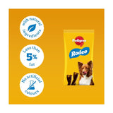Pedigree Rodeo Beef Dog Treats 126g, imported from the UK