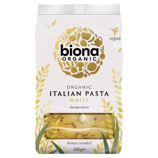 Biona Organic White Conchiglie Pasta 500g - British product