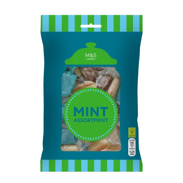 M&S Mint Assortments sweets 225g, imported from the UK