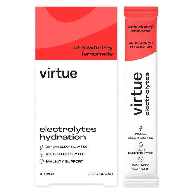 Virtue electrolytes hydration powder strawberry lemonade 12 x 5g (British brand)