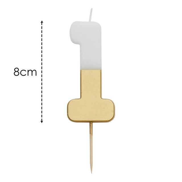Talking Tables gold number 1 candle 30g (British brand)