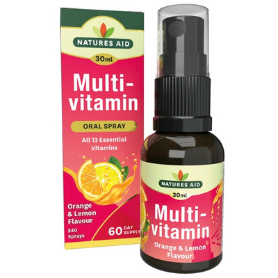 M&S Natures Aid Multivitamin Munnpray Appelsin & Sitron Smak Vitamin Tilskudd 30ml - Kjøp online hos McGrocer