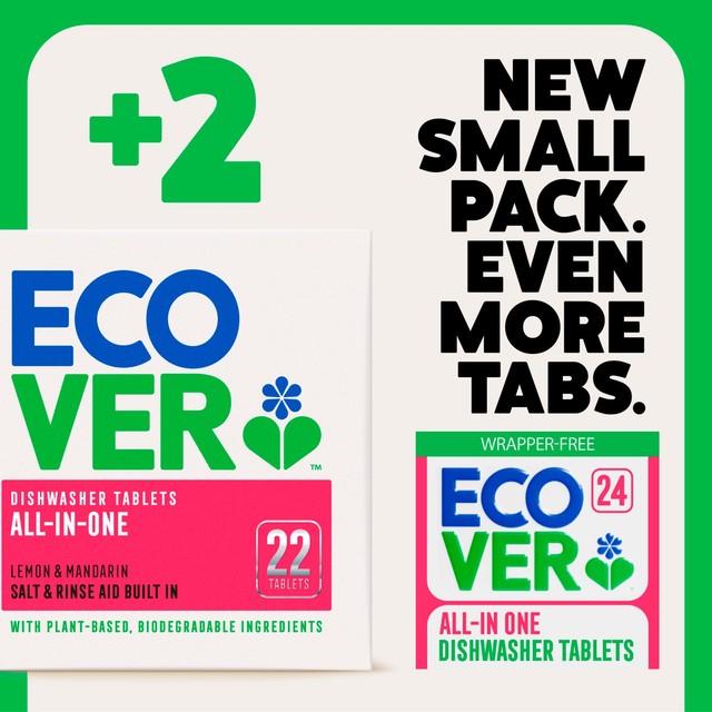 Ecover dishwasher tablets mandarin and lemongrass 24 tablets - British product