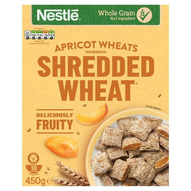 Nestle Shredded Wheat Bitesize Apricot cereal 450g (British brand)