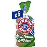 New York Bakery red onion & chive bagels 5 pack, imported from the UK