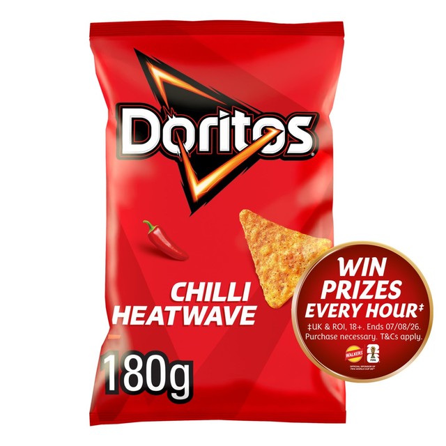 Doritos Chilli Heatwave tortilla chips 180g - British product