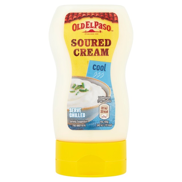 Old El Paso Squeezy Sour Cream topping 230g, imported from the UK