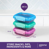Sistema lunch food storage containers 3x200ml (British brand)