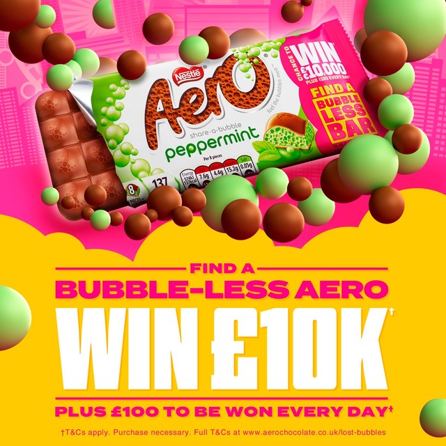 Aero hazelnut chocolate bar 90g - British product
