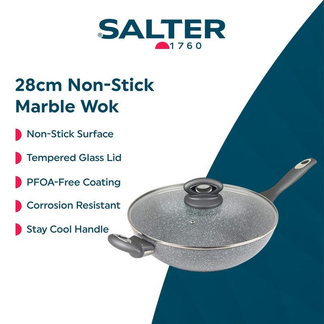 UP Global Products Salter Marblestone Grey wok 28cm (British brand)