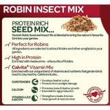 Peckish Robin bird seed and insect mix 1kg, imported from the UK