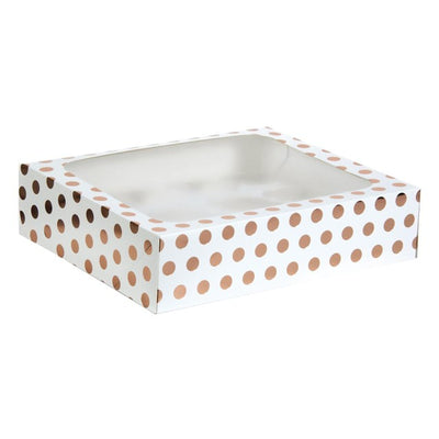 Anniversary House Rosen-Goldfolien-Pünktchen-Cupcake-Box für 12 Cupcakes