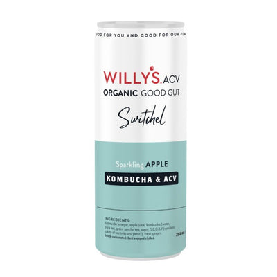 M&S Willy's Sprudlende Eple Kombucha & Eplecidereddik Drikke 250ml - Kjøp online hos McGrocer