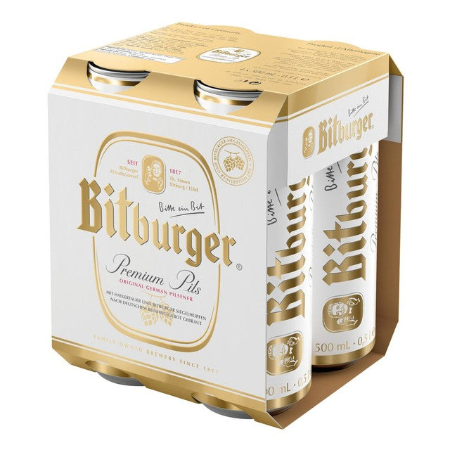 Bitburger Premium Pils Pilsbier 4x500ml - Britisches Produkt