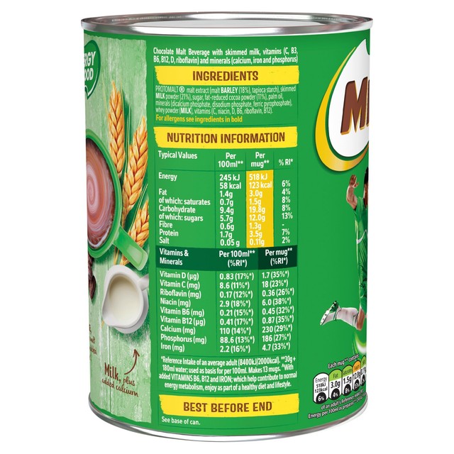 Milo ACTIV-GO malt chocolate drinking powder 400g, imported from the UK
