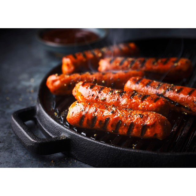 M&S vegan smoky veggie sausages 300g, imported from the UK