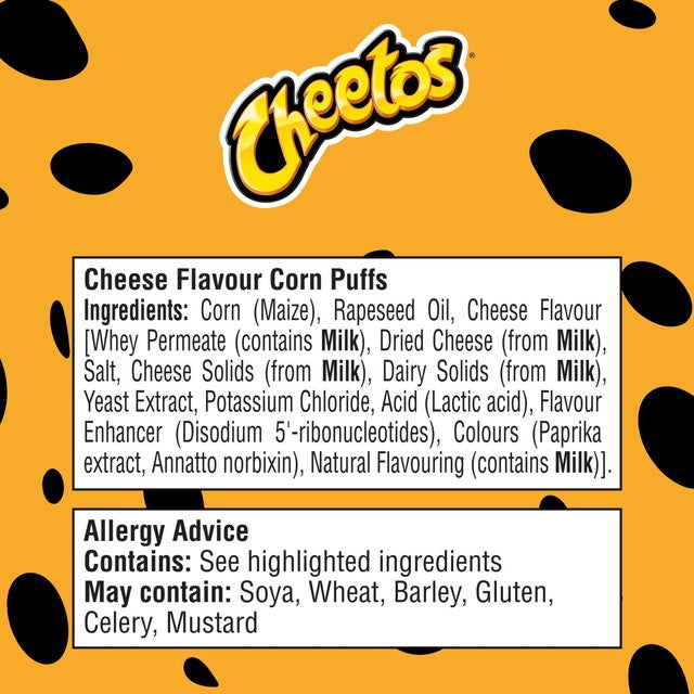 Cheetos cheese flavour corn puffs multipack - British product