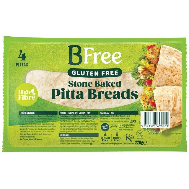 BFree stone baked gluten free pitta breads 220g - British product