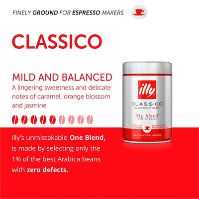 M&S Illy Espresso Kaffe Klassisk Brenning Malt Kaffe 125g - Kjøp online hos McGrocer