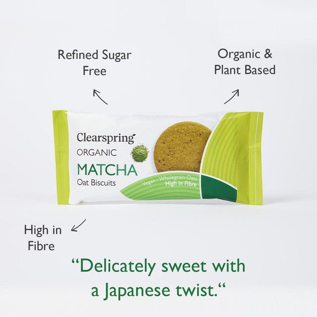 Clearspring organic oat biscuits matcha 40g - British product