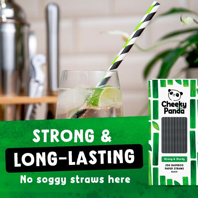 Cheeky Panda bamboo paper straws black 250 pack - British product