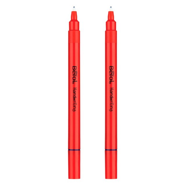 Berol Handwriting Pens Blue Ink Washable 2 Pack - British product