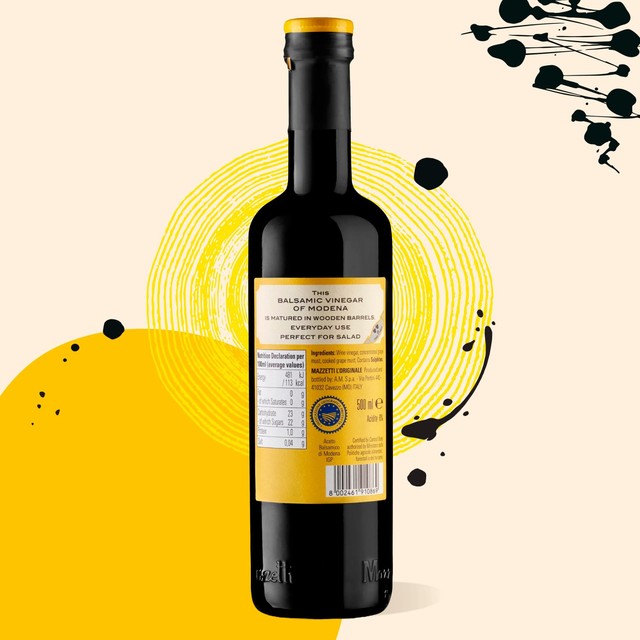 Mazzetti Yellow Label 2 leaf balsamic vinegar 500ml, imported from the UK