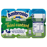 Ambrosia mini custard dessert snack pots with calcium and vitamin D, 3 portions - British product