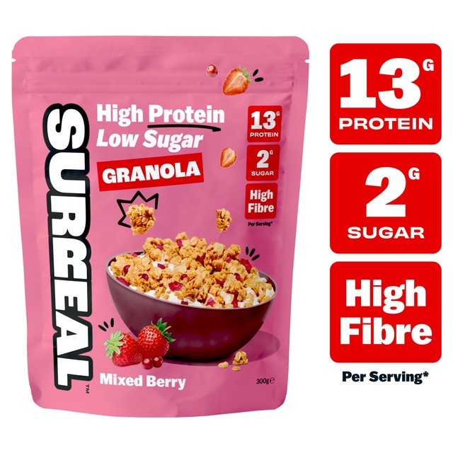 Surreal Mixed Berry Granola pouch - British brand