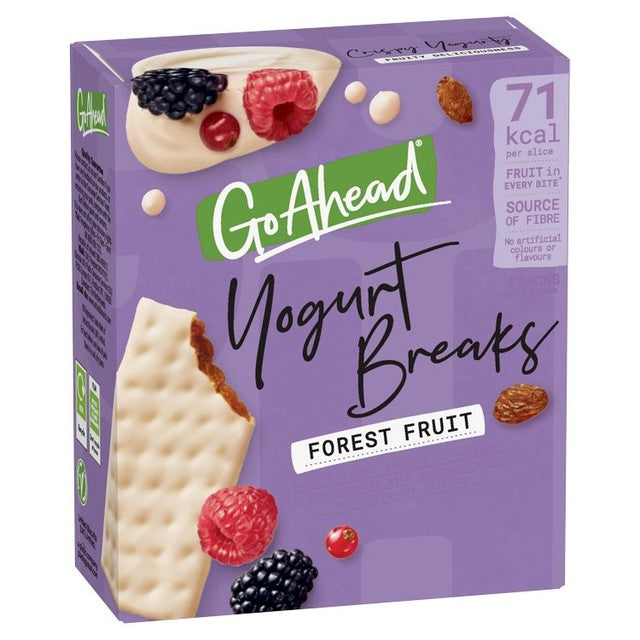 Go Ahead forest fruit yogurt breaks snack bars 4 pack, UK version