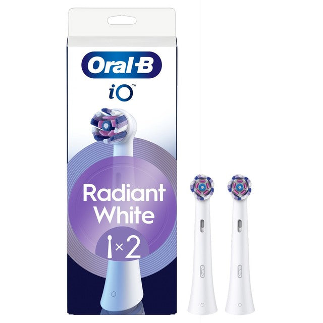 Oral-B iO Radiant White replacement toothbrush heads, imported from the UK