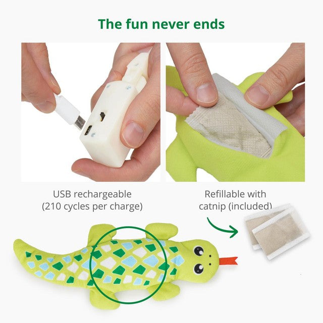 Catit Groovy Mini Gecko cat toy, UK version