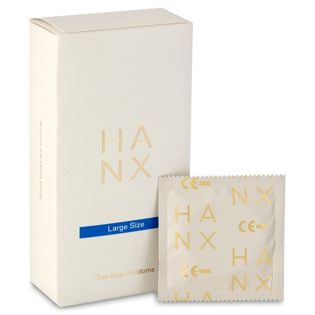 Hanx Ultra Thin Large Size Vegan Condoms, UK version