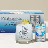 Folkington's club soda water 6 x 330ml cans - British product
