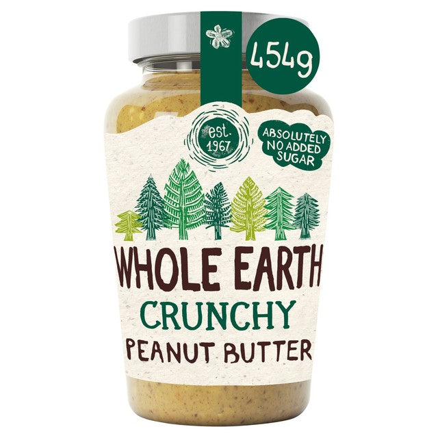 Whole Earth crunchy peanut butter, imported from the UK