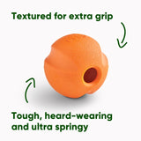 Beco Pets Natural Rubber Fetch Ball Orange - British product