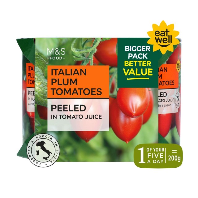 M&S Italian Peeled Plum Tomatoes 4 x 400g, imported from the UK