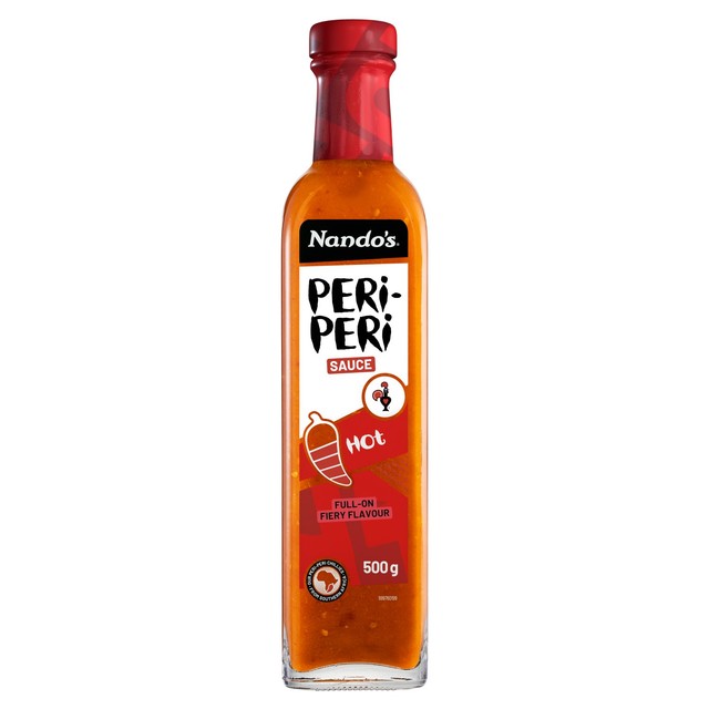 Nando's Peri-Peri Hot Sauce 500g, imported from the UK