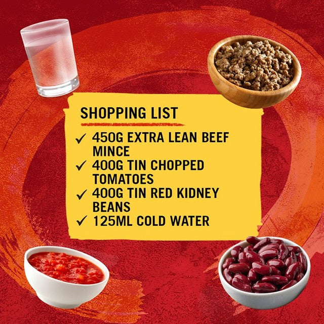 Schwartz hot chilli con carne recipe mix (British brand)