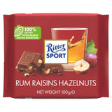 Ritter Sport rum raisin hazelnut milk chocolate 100g, imported from the UK