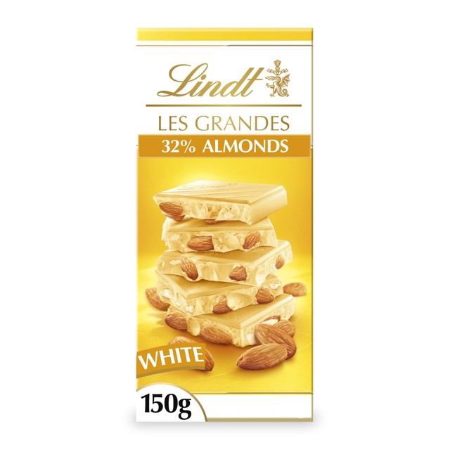 Lindt Les Grandes Almond White Chocolate Bar 150g, UK version