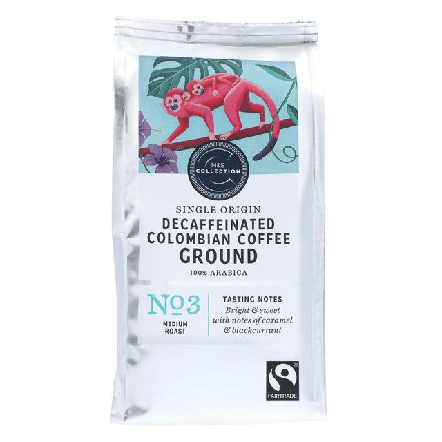 M&S decaffeinated Colombian ground coffee 227g, imported from the UK