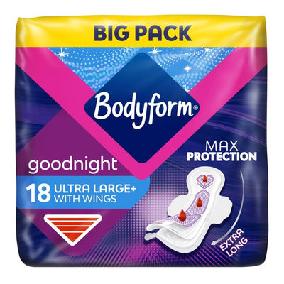 فوط صحية M&S Bodyform Cour-V Ultra Night بأجنحة 18 قطعة - اشترِ عبر الإنترنت من McGrocer