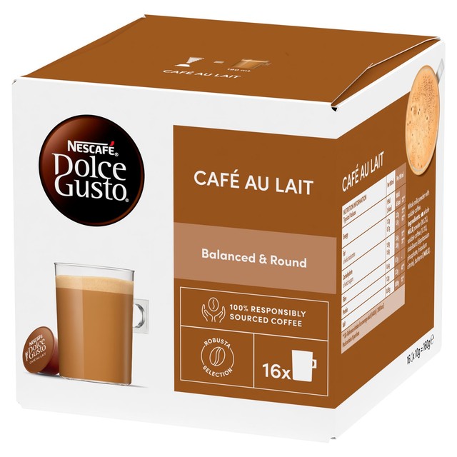 Dolce Gusto Cafe Au Lait coffee capsules 16 pods - British product