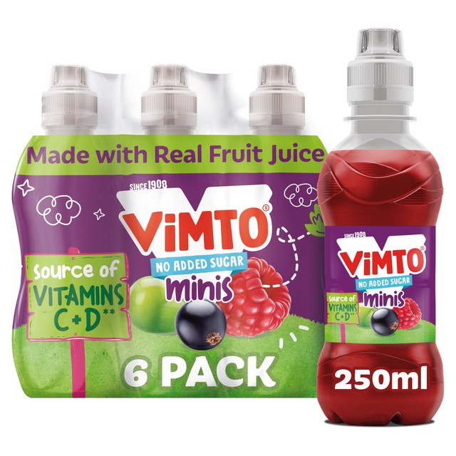 Vimto Original No Added Sugar juice drink 6 x 250ml (British brand)