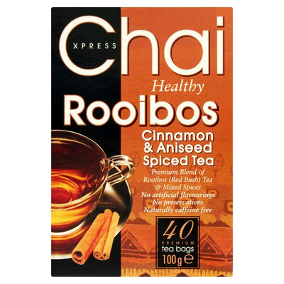 Sainsburys Chai Xpress Healthy Rooibos Cinnamon Aniseed Spiced Premium Tea Bags x40 100g- Buy online at McGrocer