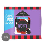 M&S reduced sugar red black gums 45g, imported from the UK