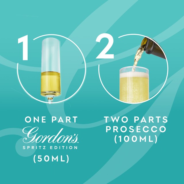 Gordon's elderflower lime spritz gin liqueur - British product